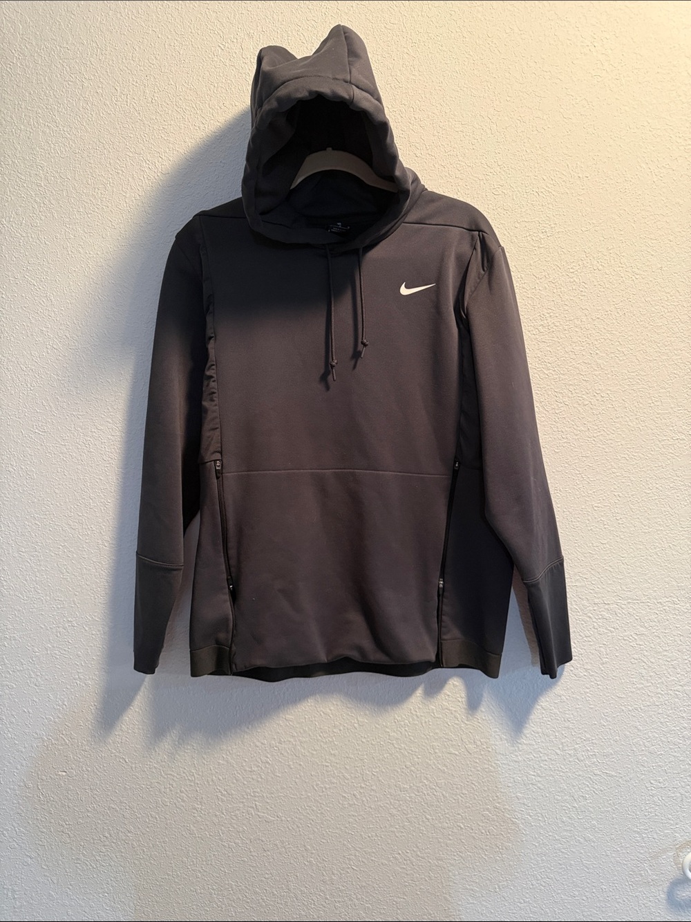 Nike Black Men's Pullover Hoodie with White Swoosh